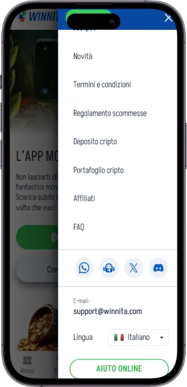 Winnita menu