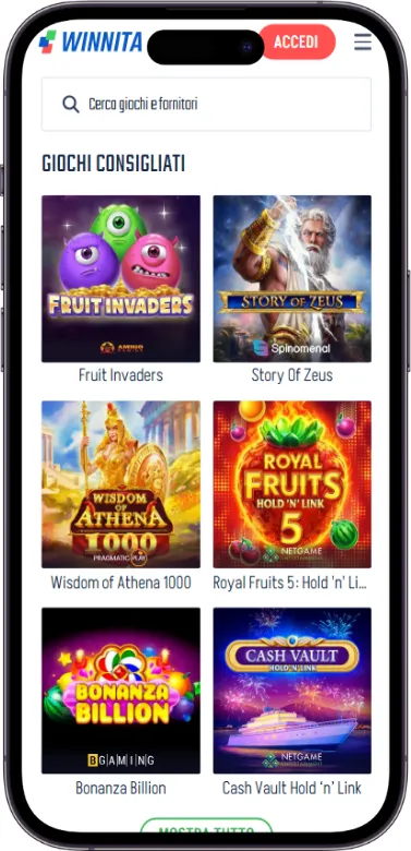 Winnita gioco di ricerca