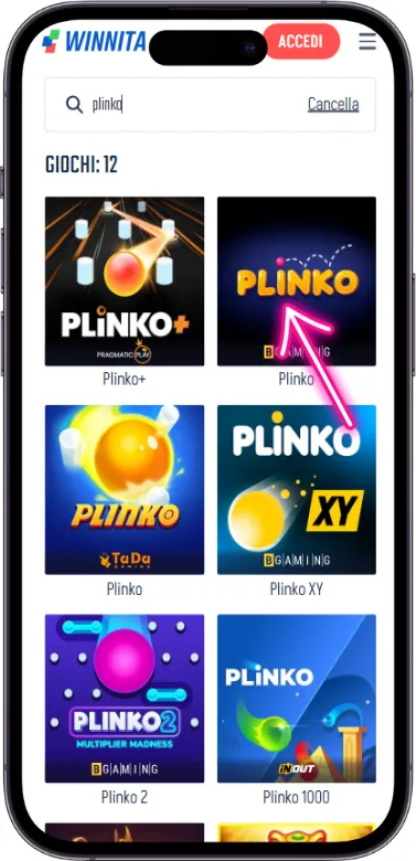 Winnita scelta plinko